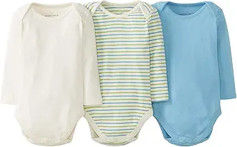 Moon and Back by Hanna Andersson Boys' 3 Pk Long Sleeve Bodysuit