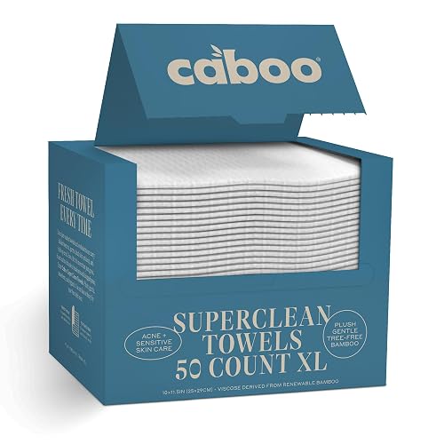 Caboo Tree Free Disposable Face Towels – 50 Soft, Lint-Free
