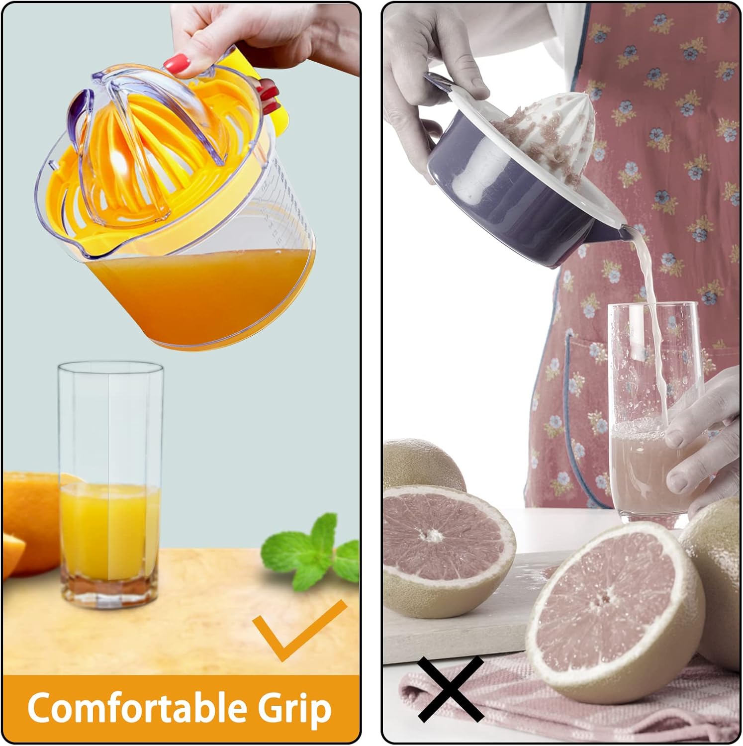 Manual Juicer, ChefVille MJ02 Multifunctional Hand Juicer, Lemon Lime Squeezer with Comfortable Grip Handle, 21-Ounce Capacity Orange juicer: Home & Kitchen