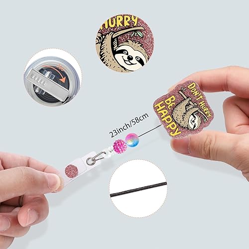 Miniatura 3 de Carrete de insignia para enfermera, lindo soporte retráctil con clip de identificación para enfermera, accesorios para el trabajo, divertidos