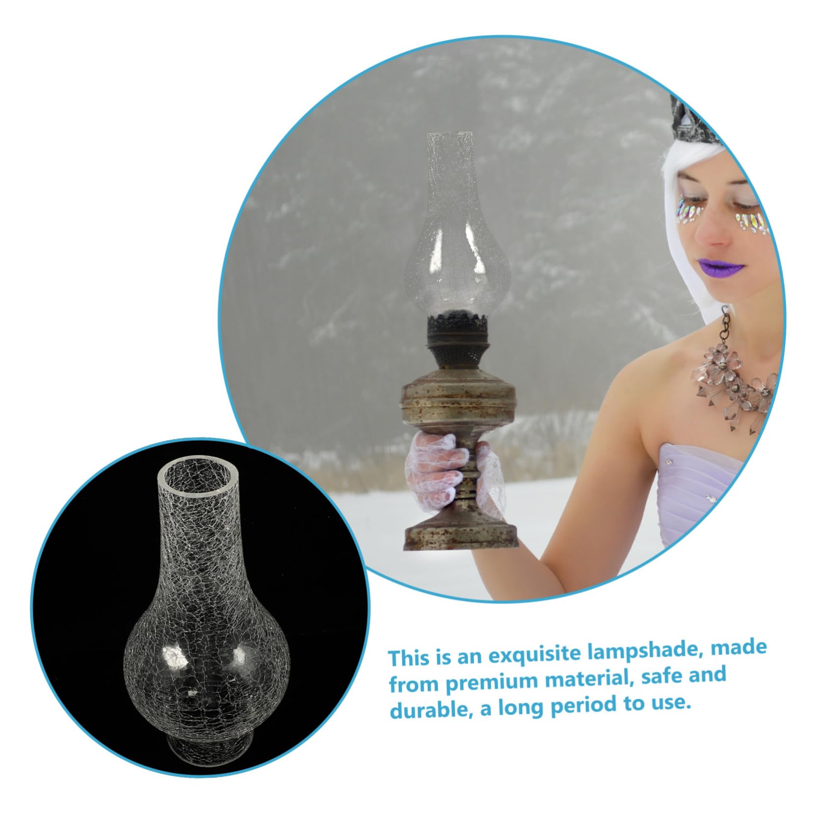 Cabilock Lampe à Huile En Verre Transparent : 7,6 Cm Abat-jour De Remplacement Pour Lampes à Pétrole à Pétrole Antique