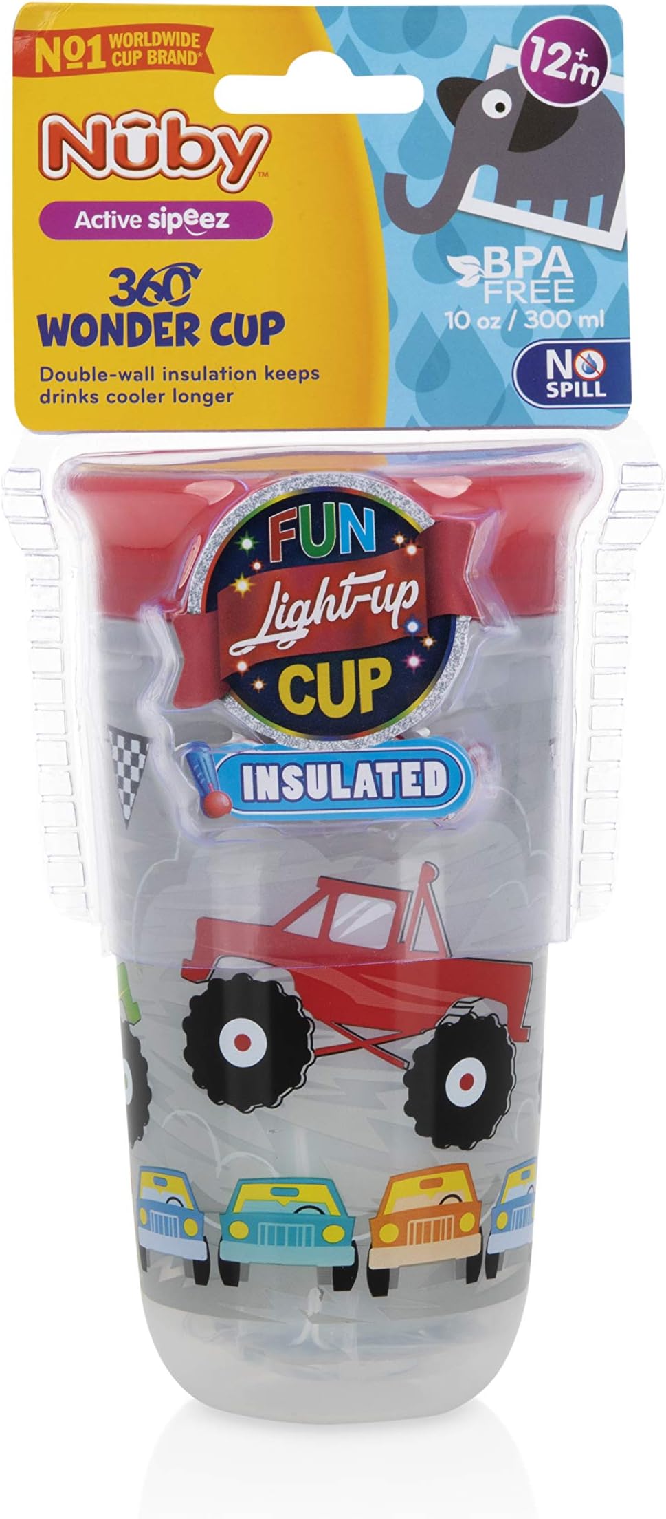 Nuby Light Up 360° Wonder Cup 300ml (Grey)