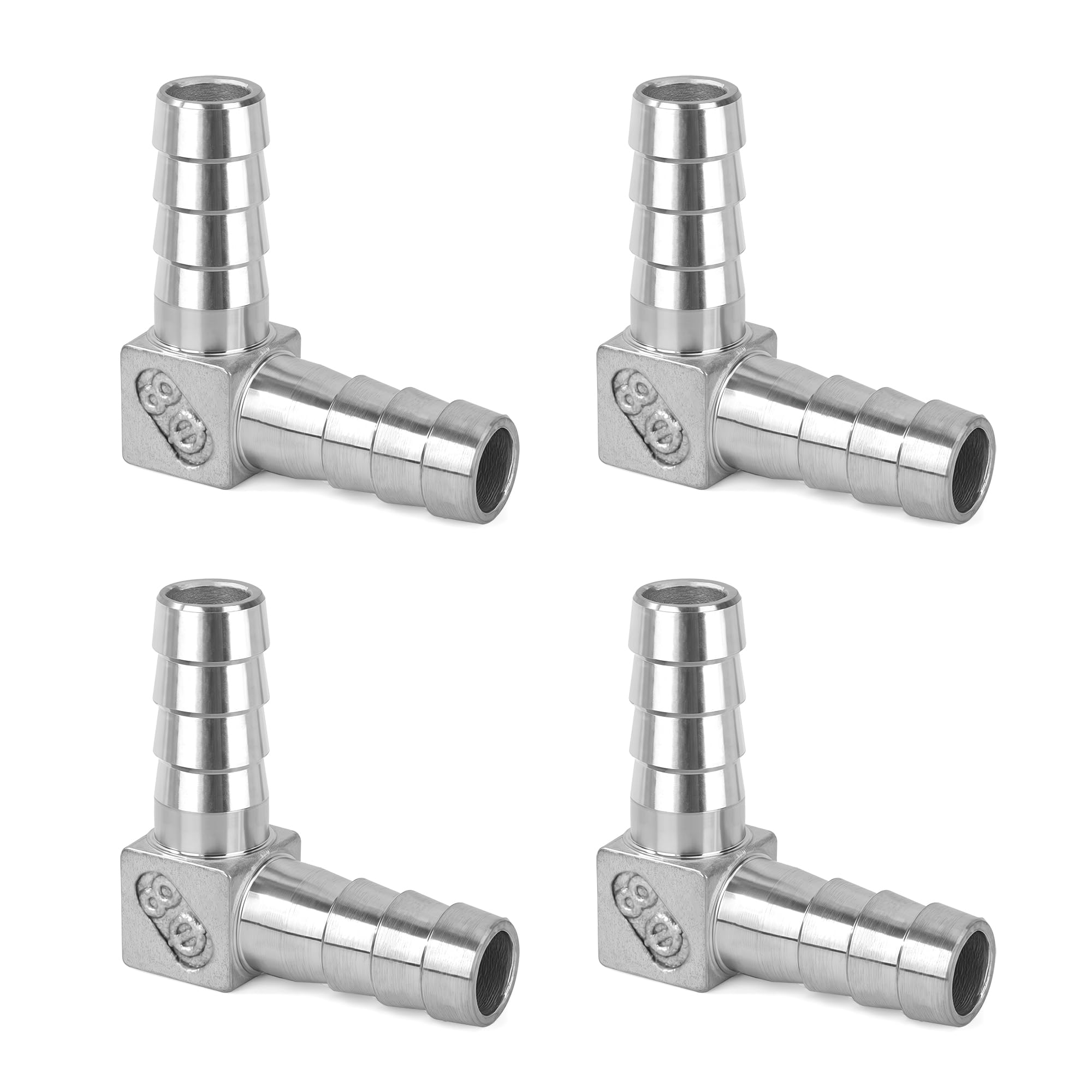 Raccords En L 90° Pour Tuyaux D'air Ou Carburant - En Acier Inoxydable 304, Taille 25mm, Lot De 2