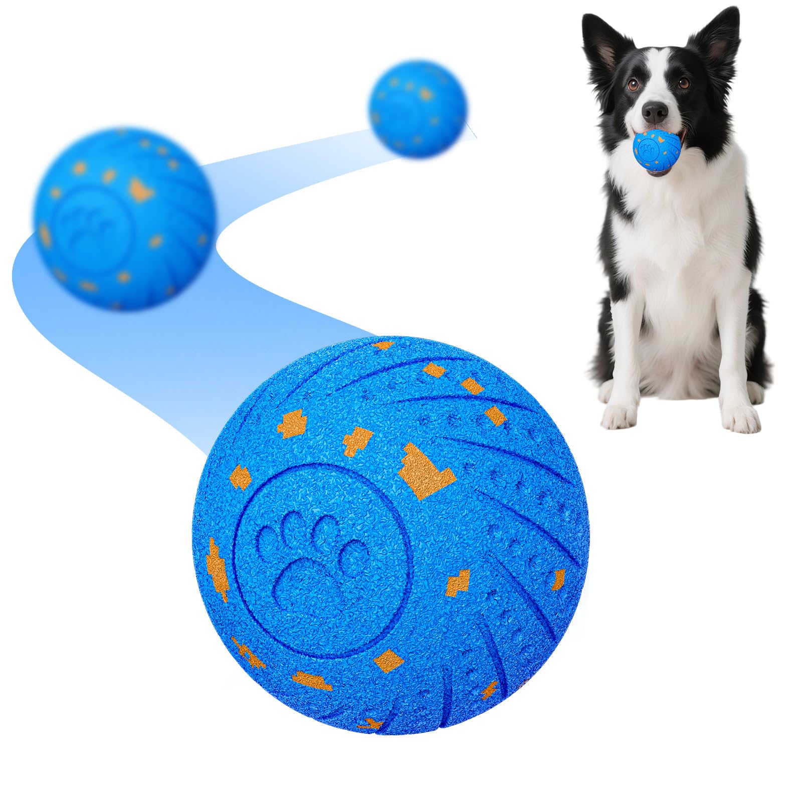 Palla giocattolo interattiva 2 in 1 per masticatori aggressivi, palla per cani in E-TPU, movimento automatico e rimbalzante, giocattolo intelligente per animali domestici con sensore di