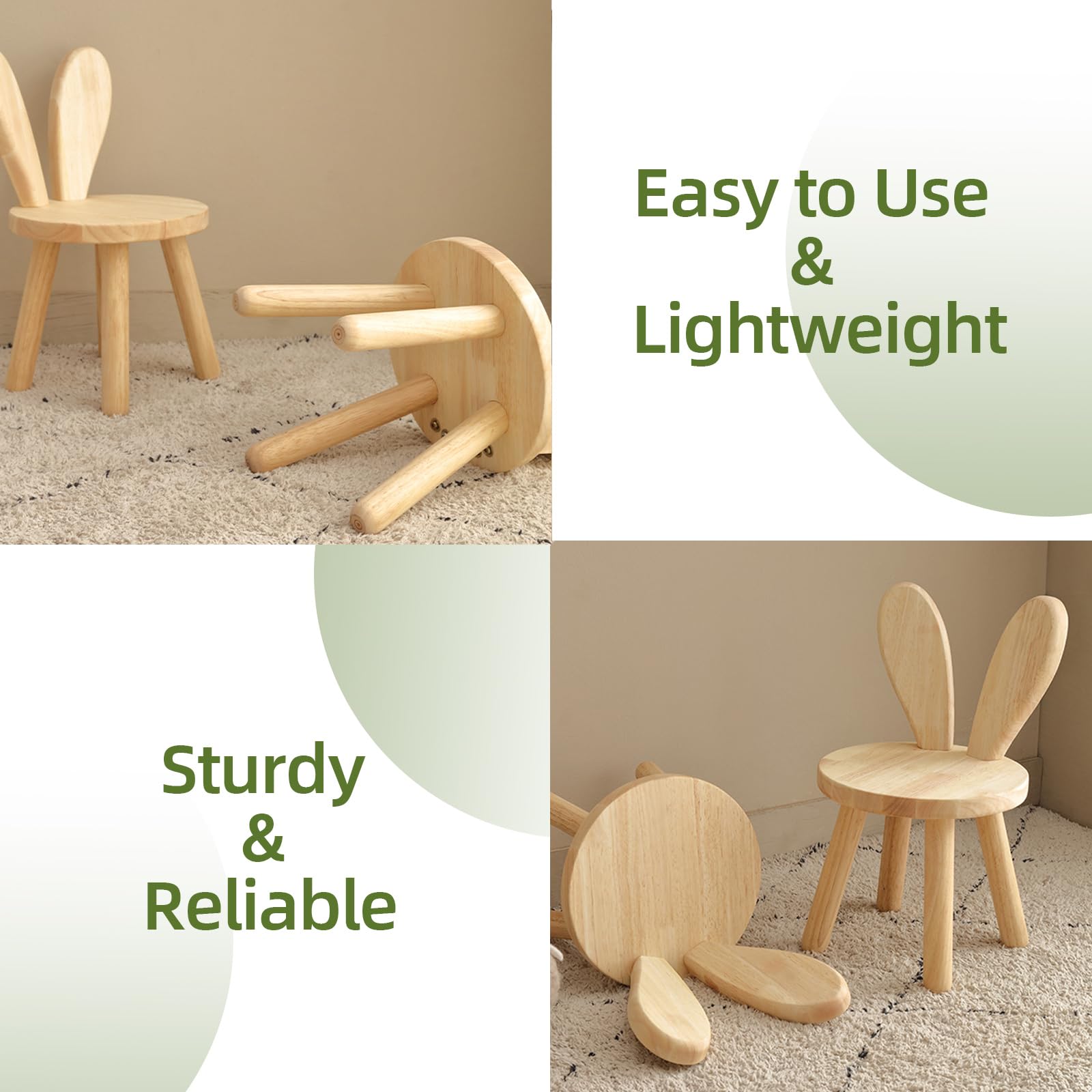 Beright Taburete De Madera Para Niños Taburete Para Niños Acabado De La Estructura Color | Envío