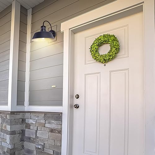 Miniatura 8 de INNOSPARX Luz de granero con sensor de movimiento de 10 pulgadas para exteriores, del anochecer al amanecer, luz de cuello de cisne negro, montaje