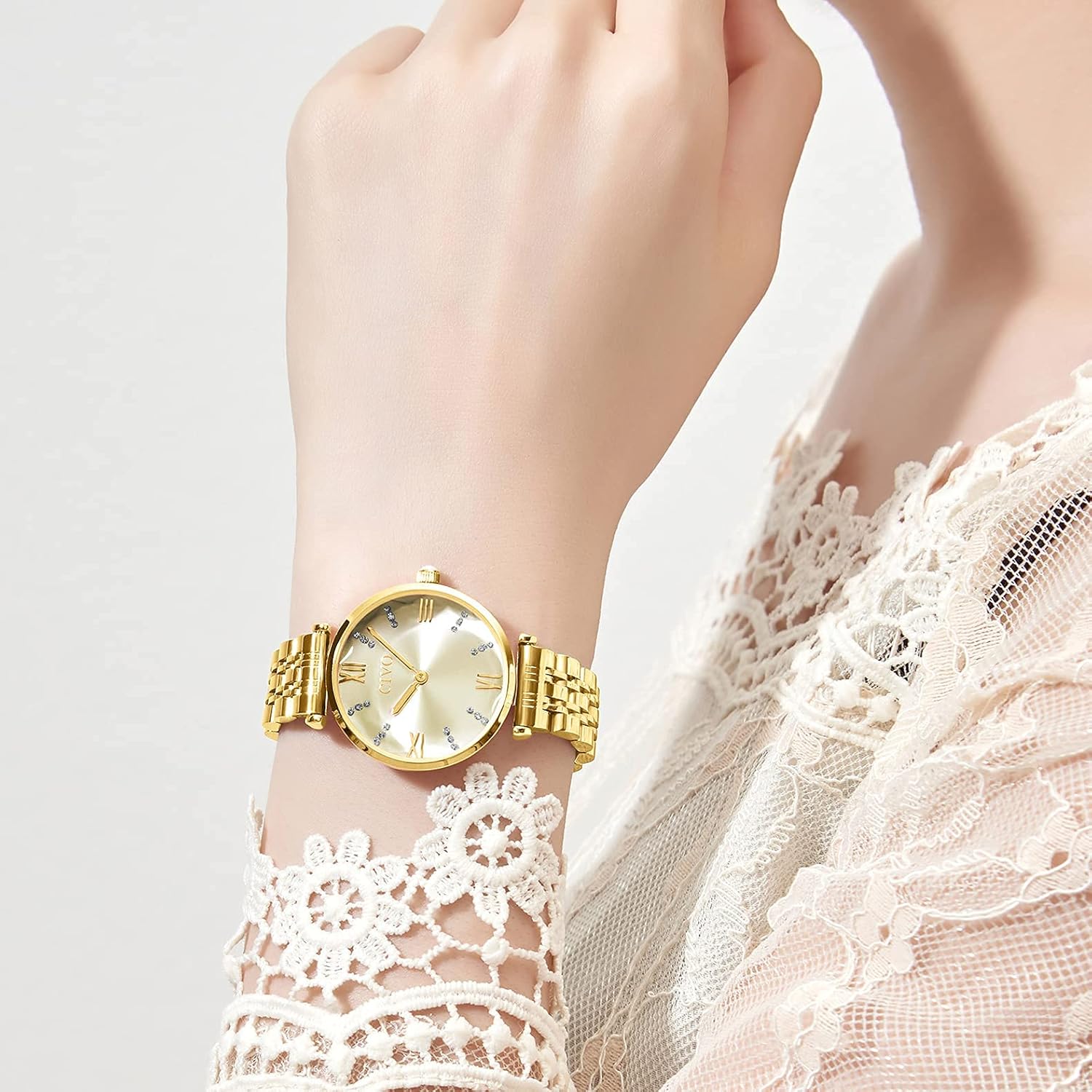 CIVO Womens Watch Stainless Steel Waterproof Analog Quartz Wrist Watch Fashion Elegant Designer Unique Two Hands with Diamond Time Scale Dial - Image 6