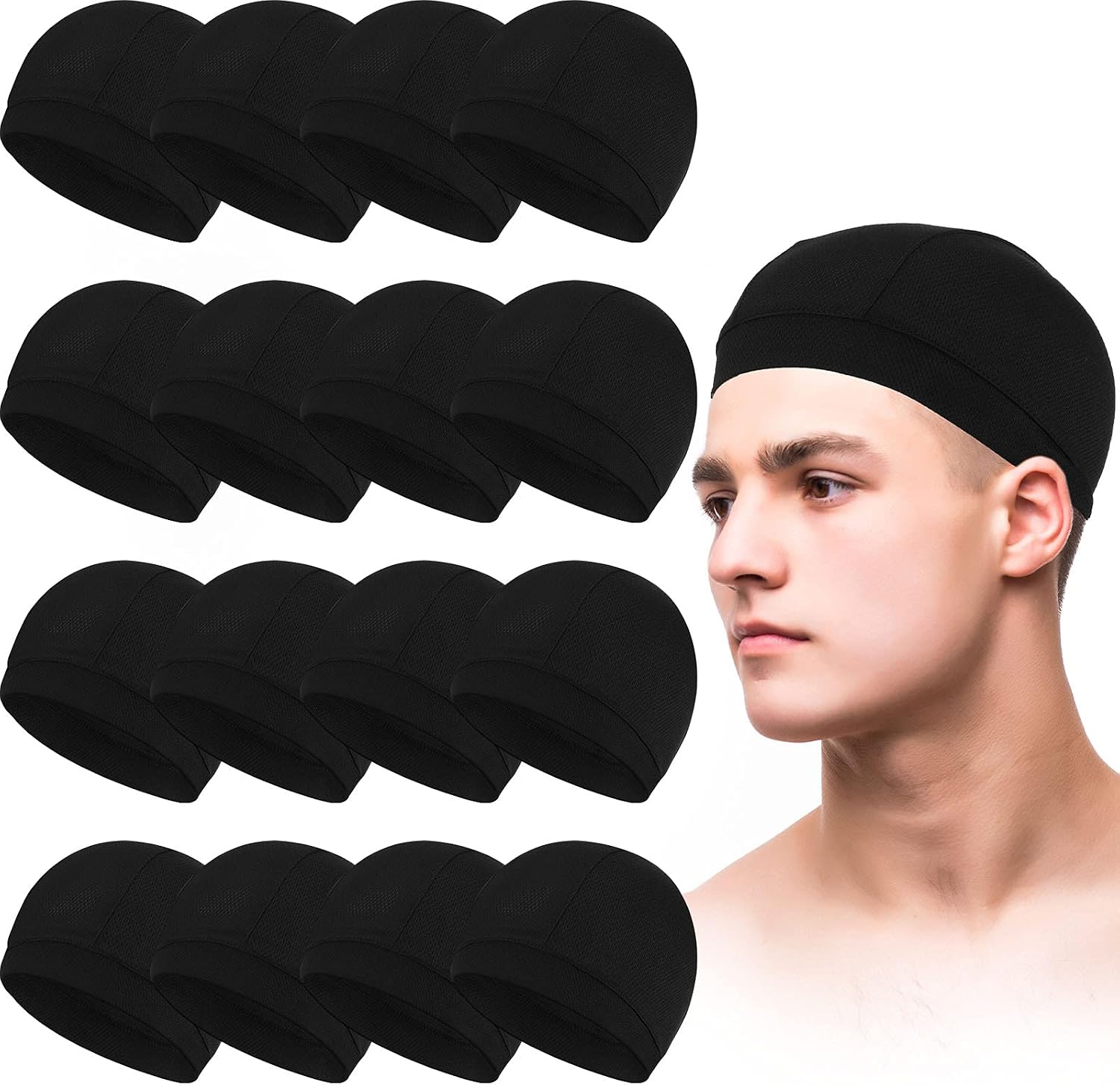 Geyoga 16 Pieces Cooling Cycling Helmet Liner Helmet Liner Beanie Cap for Men and Women