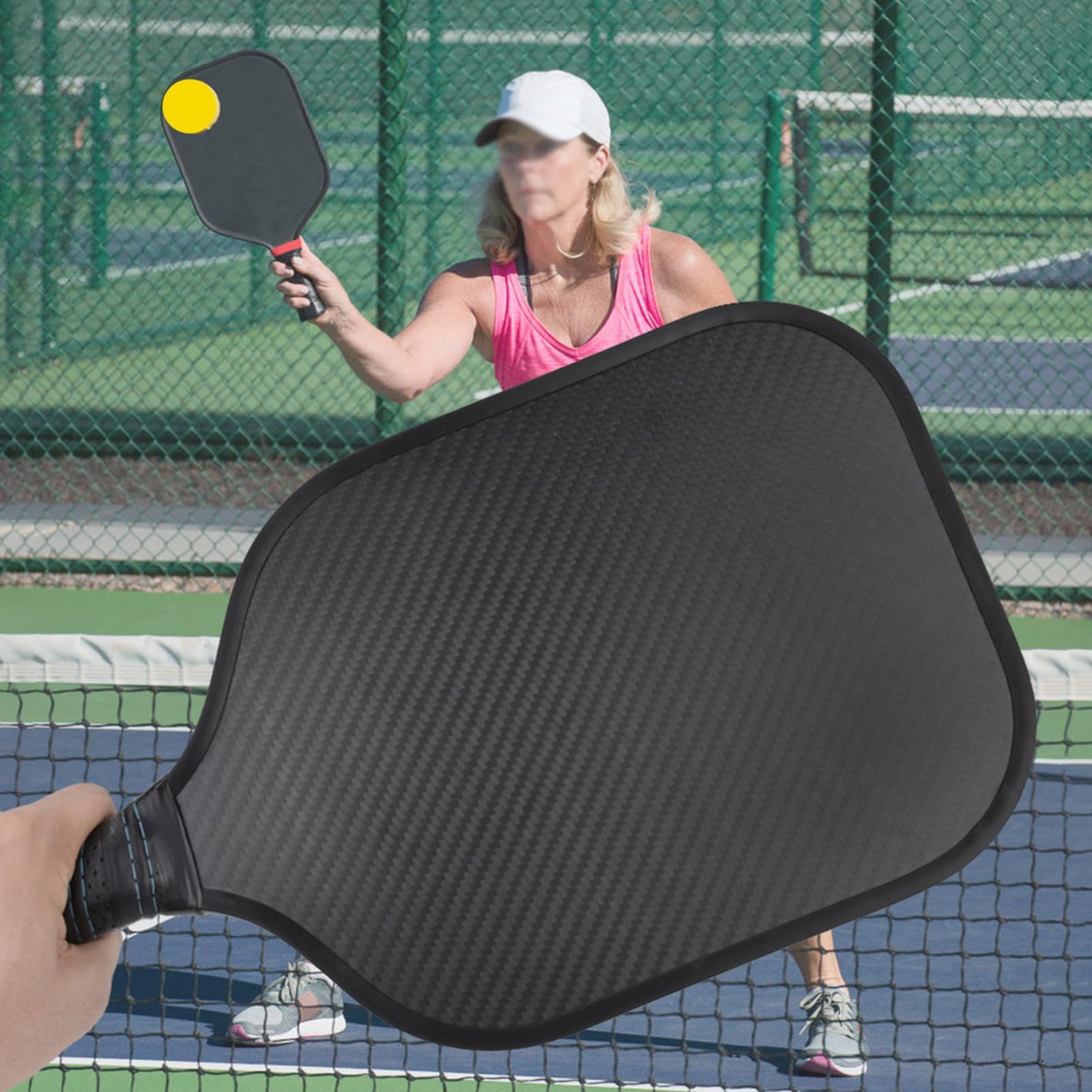 Pala Pickleball Portatile in fibra di carbonio con racchetta da allenamento Controllo ottimale della palla Sport all'aperto