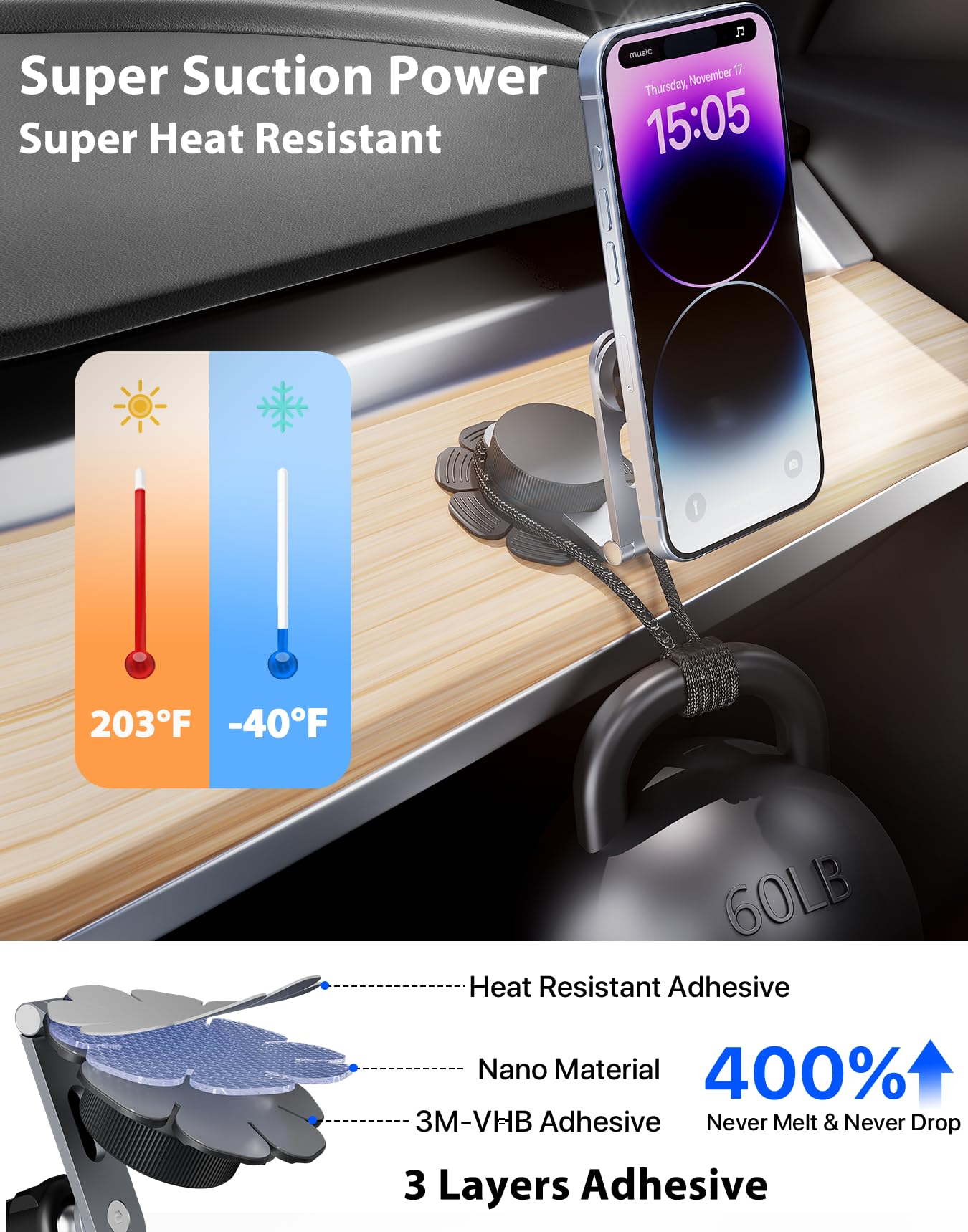 Soporte de teléfono para Tesla, soporte magnético plegable para Tesla, soporte de coche súper estable para Tesla Model Y/3/S/X Accesorios 2024, soporte plegable de aleación para iPhone Samsung