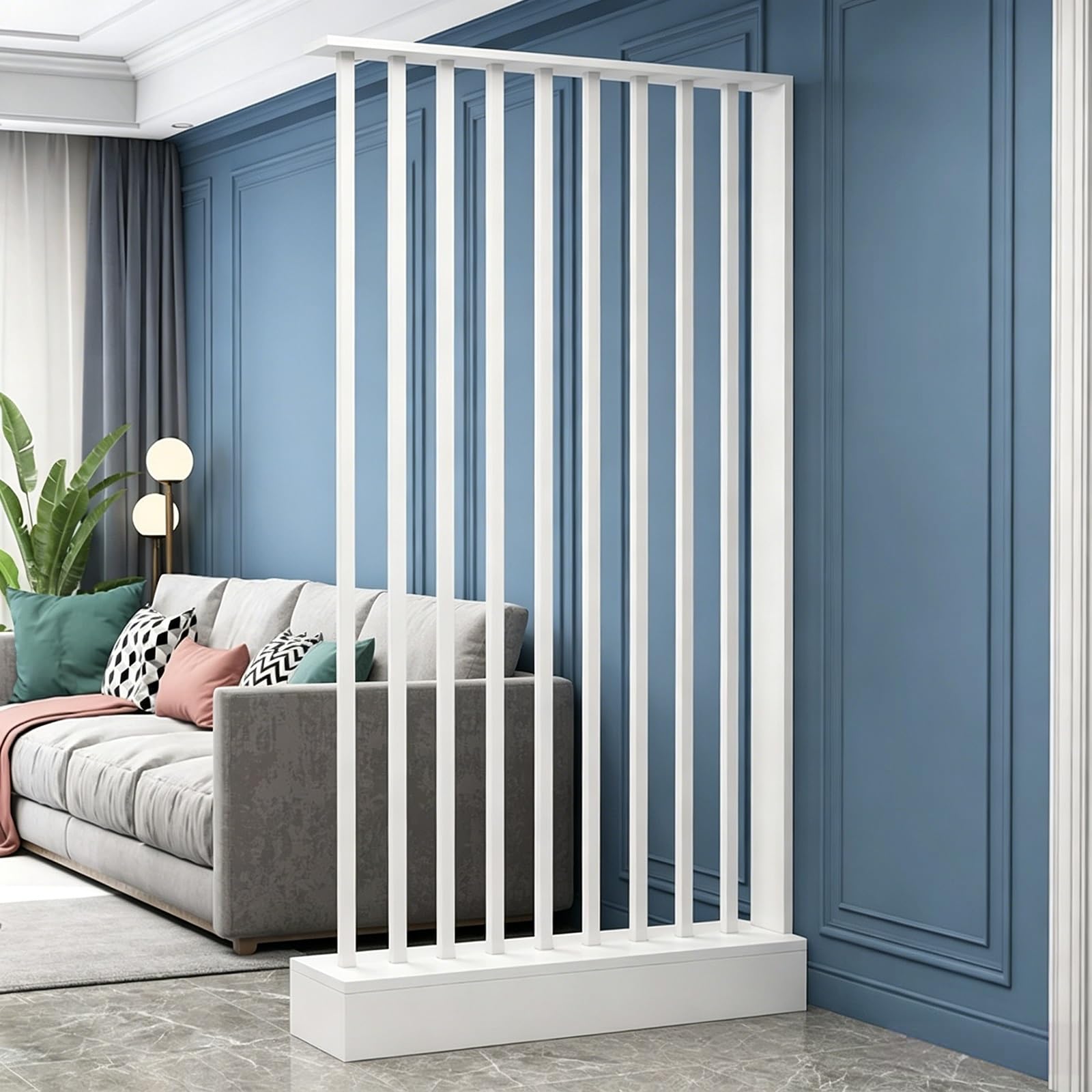 Meihkkud Freestanding Room Divider, Wall Room Divider Screen with Storage Cabinet(B,88cm/34.6in)