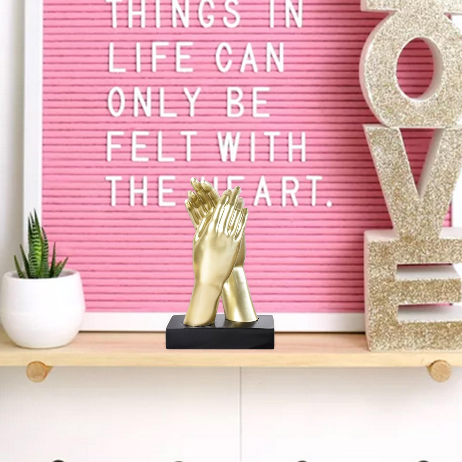 Mano Decorativa De Resina Moderno Y Significativo Para Escritorio Y Hogar | Estatua Gestual De Mano Para salón dormitorio mesa centro pareja mejor amigo boda cumpleaños San Valentín
