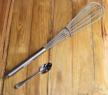 Stainless Steel Balloon Whisk chef and bar supplies large Stainless Steel Balloon Whisk Whisks for Cooking Whisk Wisk Kitchen Wire Whisk Egg Beater for Blending Whisking Beating Stirring Baking 55cm-1Pcs