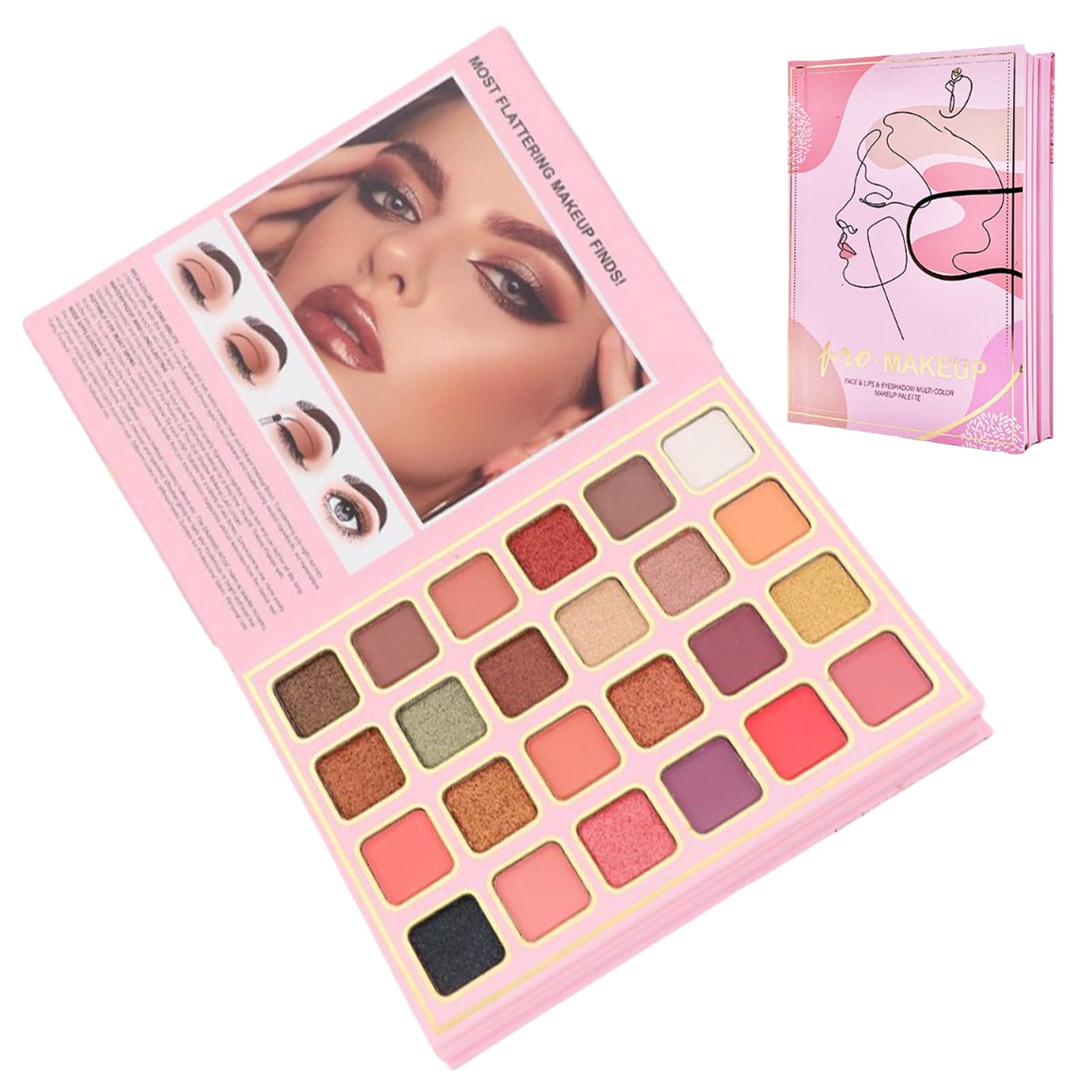 Libro De Maquillaje,Cosméticos Plegables Estilo Libro Antitranspirantes - Paleta De Maquillaje Con 78 Colores - Para Mujeres Y Jóvenes En Viaje Fiesta Y Belleza
