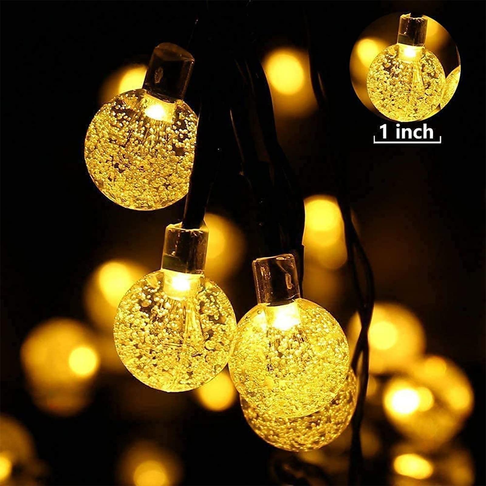 Moxled Guirnaldas Luces Exterior Solares, 11M 60 LED Guirnalda Luces Solar Impermeablet, 8 Modes Interior y Exterior Cadena de Luces Solar para Jardín, Patio, Fiesta (Blanco Calido)