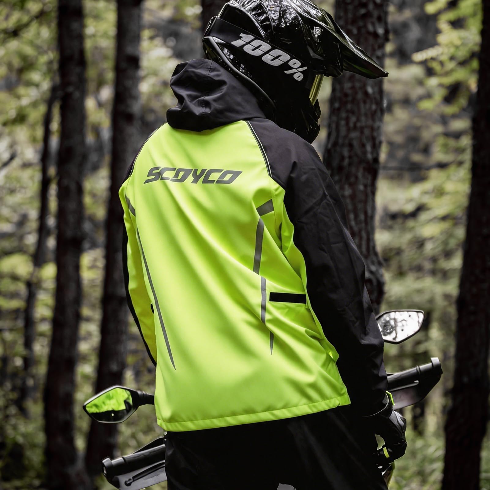 Scoyco Combinaison de pluie moto pour homme, jaune, noir, taille 2XL