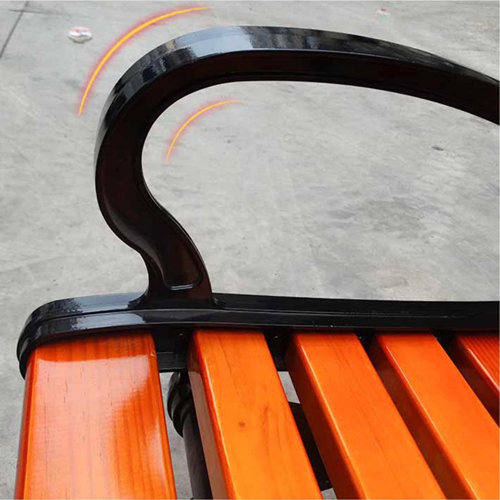 Krzesło ogrodowe - plastikowe i żelazne podwójne oparcie długie krzesło rekreacyjne, stylowy design do ogrodu, na patio, balkon