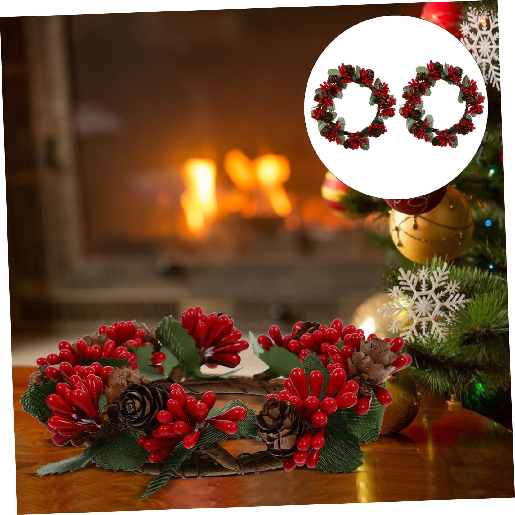 IMIKEYA 8stücke Weihnachtsgirlanden Mit Künstlichen Beeren Festliche Dekoration Für Weihnachten Neujahr Und Partys Simulierte Pflanzenkränze Für Tür Und Tischdeko