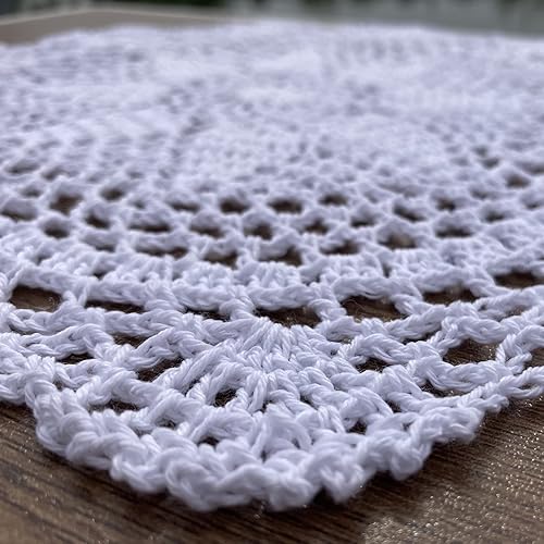 Miniatura 2 de Hsvanyr Mantel redondo de algodón de ganchillo para mesitas de noche, manteles individuales para centros de mesa, posavasos, tapetes, decoración del