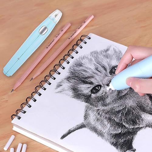 Miniatura 7 de Borradores eléctricos, borradores eléctricos recargables con 16 repuestos de borrador, borrador a pilas para artistas, dibujo, lápices, dibujo,