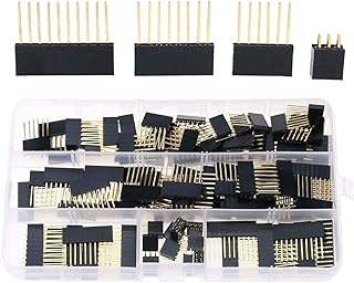 Hilitchi 110pcs 6/8 / 10 / Double Row 3-Pins 2.54mm Arduino Stackable Shield Header Assortment Kit