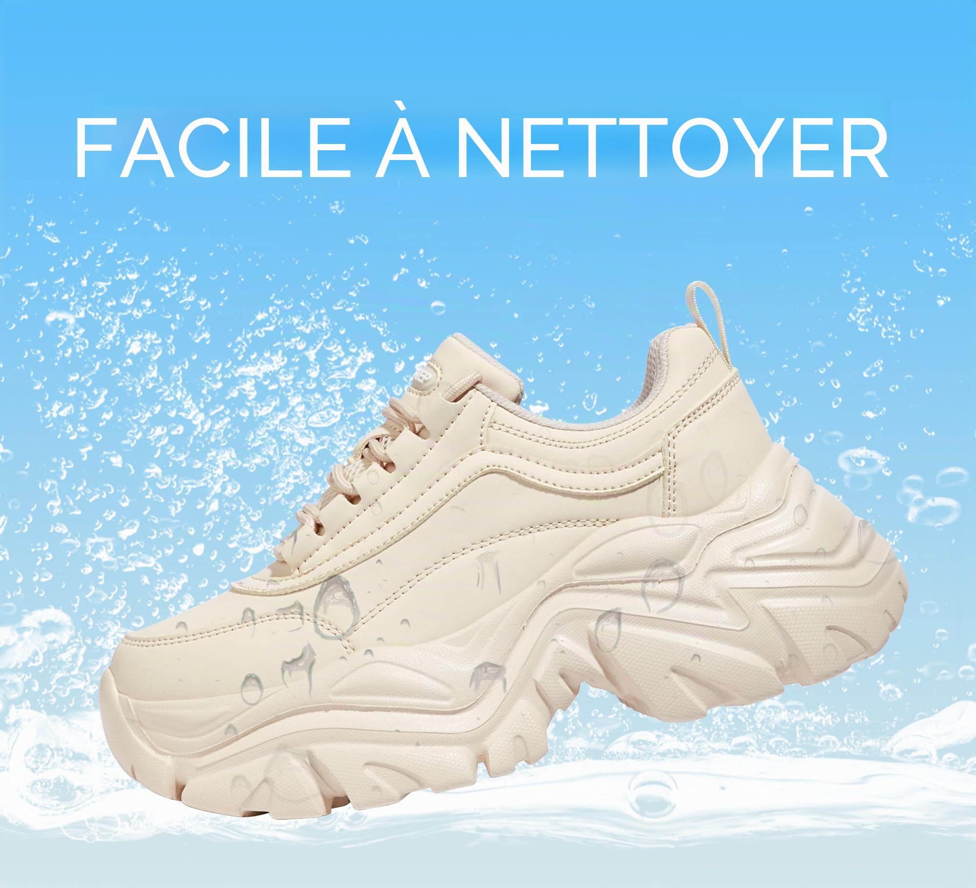 LUCKY STEP Grosses Baskets pour Femmes, Chaussures décontractées à Plateforme Tendance, Baskets Confortables à Talons compensés