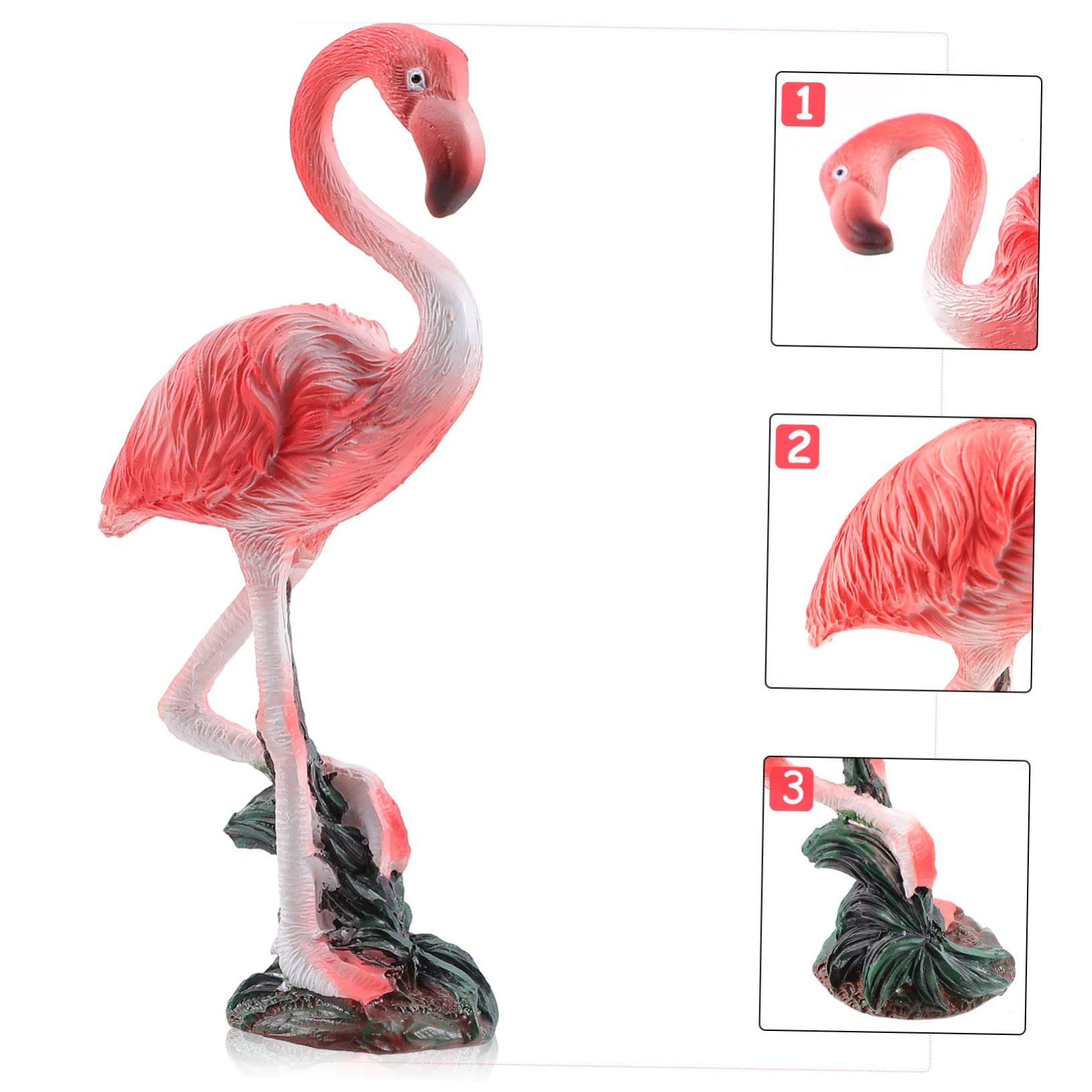 Happyyami 4kawałki Ozdobne Figurki Flamingów Szt Wysokiej Jakości Żywiczne Dekoracje Do Ogrodu Wesela i Przyjęcia Tworzące Romantyczną Atmosferę Przestrzeni Zewnętrznej