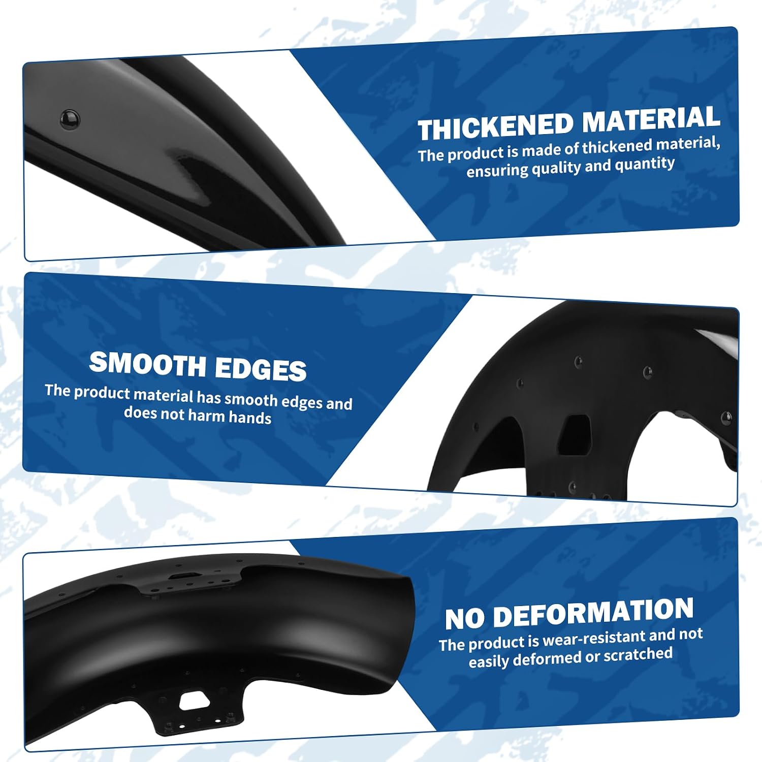 19 inch Front Fender Motorcycle Mudguard for Bagger Models Fit for Harley Touring Road King Electra Glide Street Glide Road Glide 2014-2023, Vivid Black