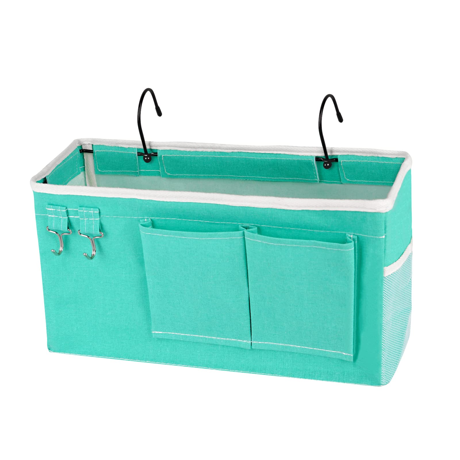 Ozzptuu Bedside Storage Caddy/Bedside Hanging Storage Bag for Headboards Bunk Beds Dorm Rooms Book Phone Magazine Holder (Green)