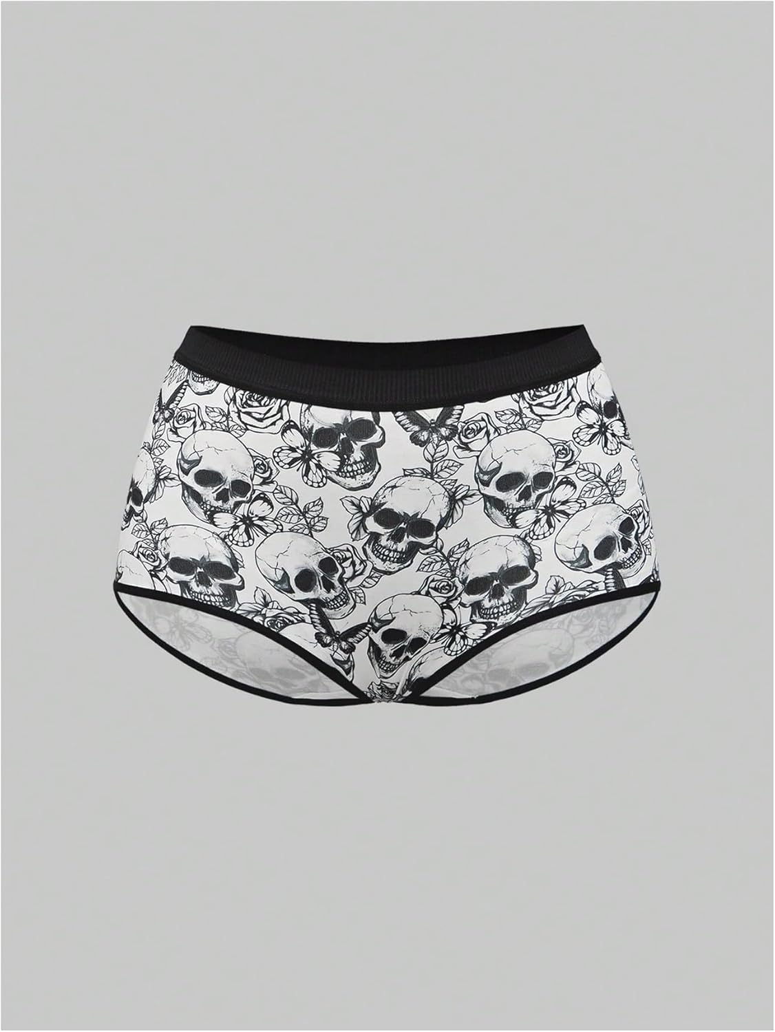 WDIRARA Women's 5 Pack Goth Graphic Panties Boyshorts Mid Rise Shorts Briefs Boxer - Image 2