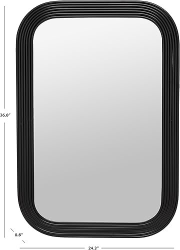 Miniatura 3 de SAFAVIEH Home Collection Ahna - Espejo de pared rectangular decorativo negro de 24 x 36 pulgadas para dormitorio, sala de estar, baño, entrada Negro