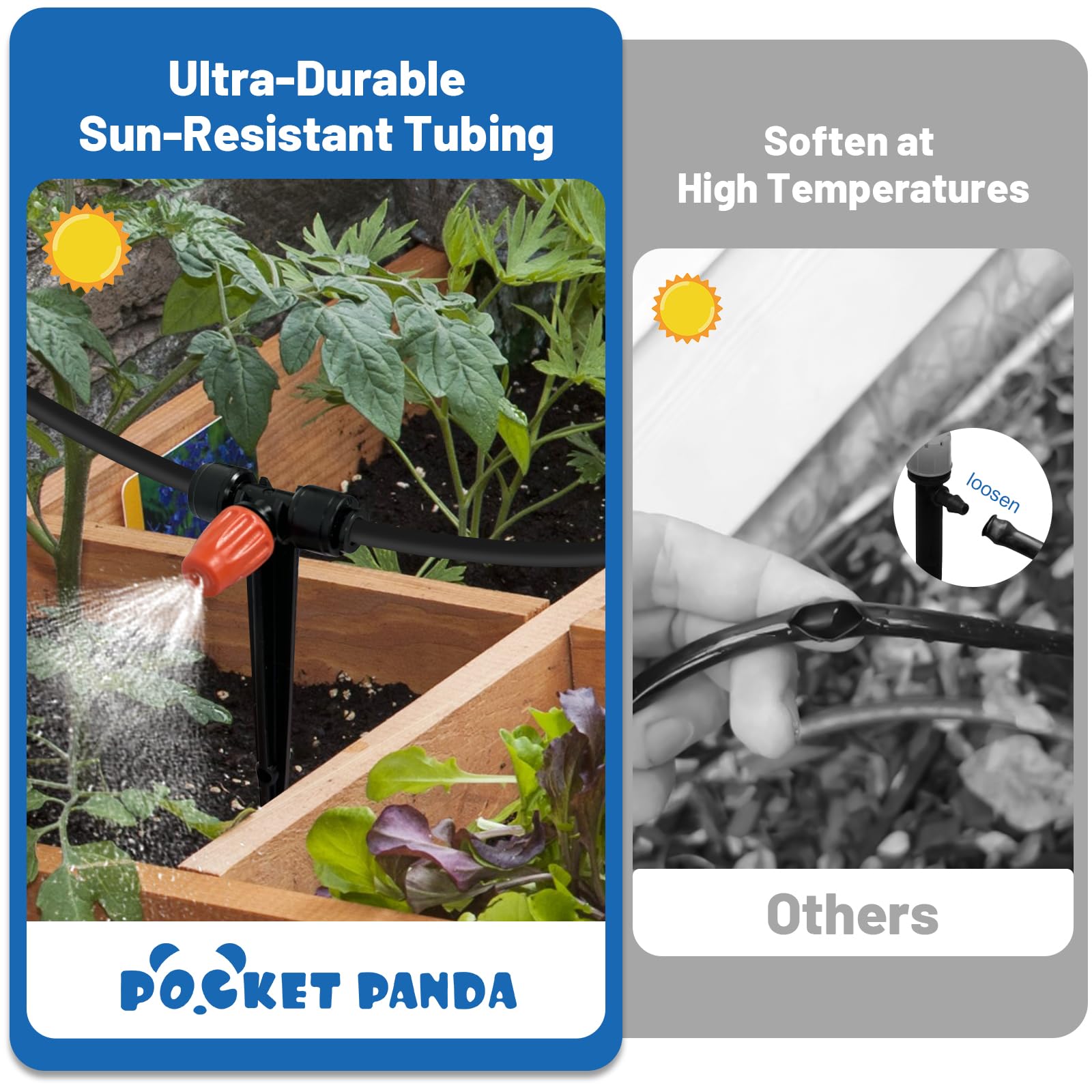Sistema de riego por goteo de niebla para riego de jardín de 60 pies, 1/2 pulgada y 1/4 pulgadas de conexión rápida para invernadero, planta, césped, cama elevada, verduras, flores. Aspersor rociador