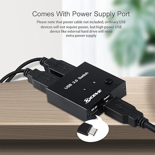 Miniatura 8 de Selector de interruptor USB 3.0, conmutador de 2 PC para 2 computadoras comparte 1 dispositivos USB, ratón, teclado, escáner, impresora, etc