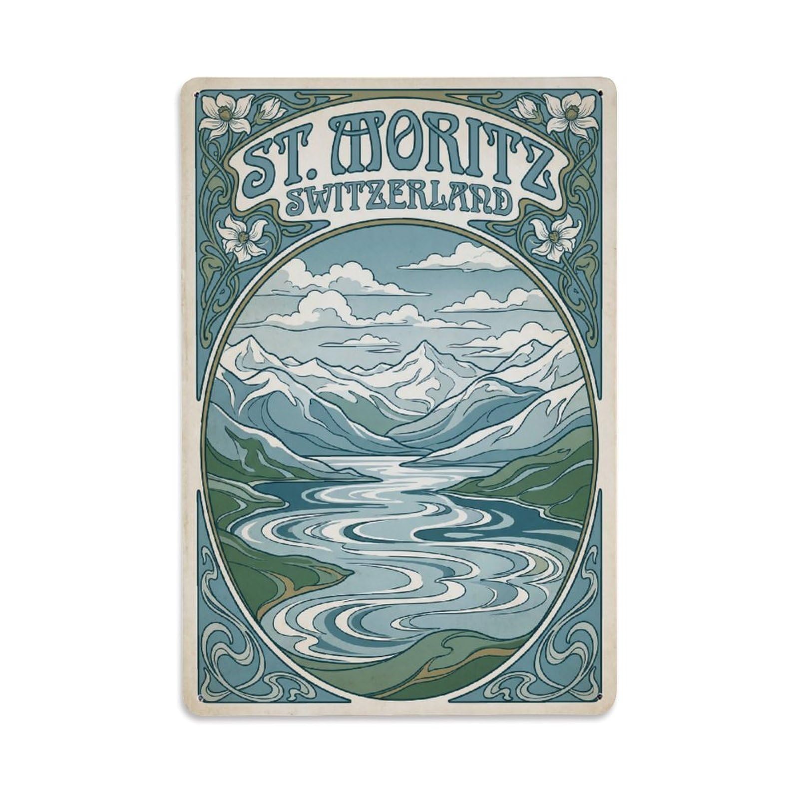 Switzerland St. Moritz Travel Metal Tin Sign
