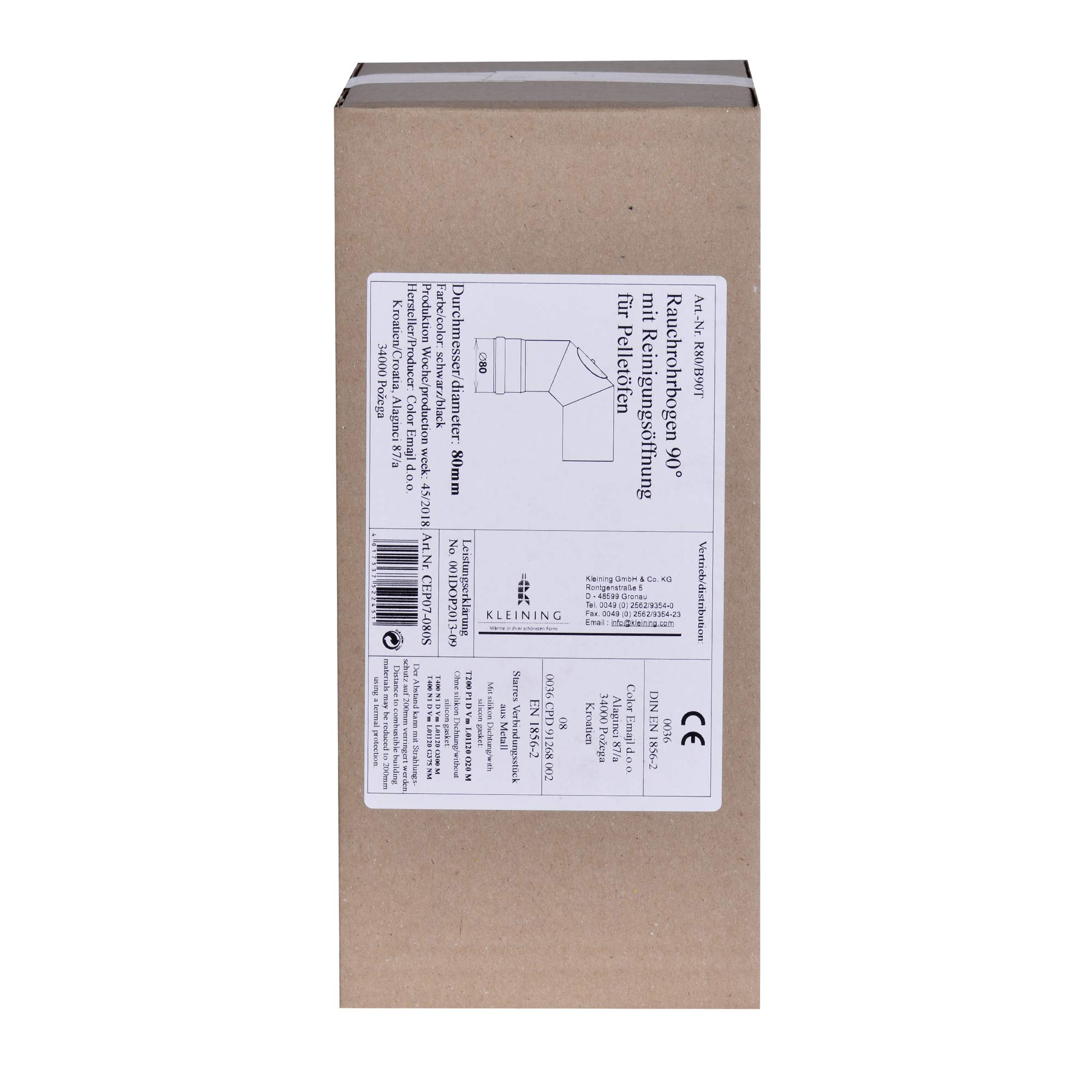 FIREFIX R80/B90T Tubo Gomito 1.2mm Acciaio 80mm Diametro Stufe E Pellet Camini Senotherm Nero 90 Gradi Con Porta | Leroy Merlin