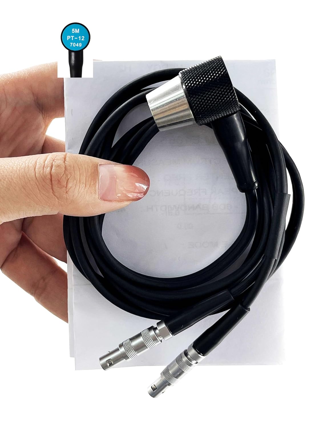 Ultrasonic Thickness Gauge Transducer Dual Element Sensor PT12 Probe Crystal Diameter 10mm Frequency 5MHz Range 1.00-150mm for Internal Defect Inspection of Metal Parts