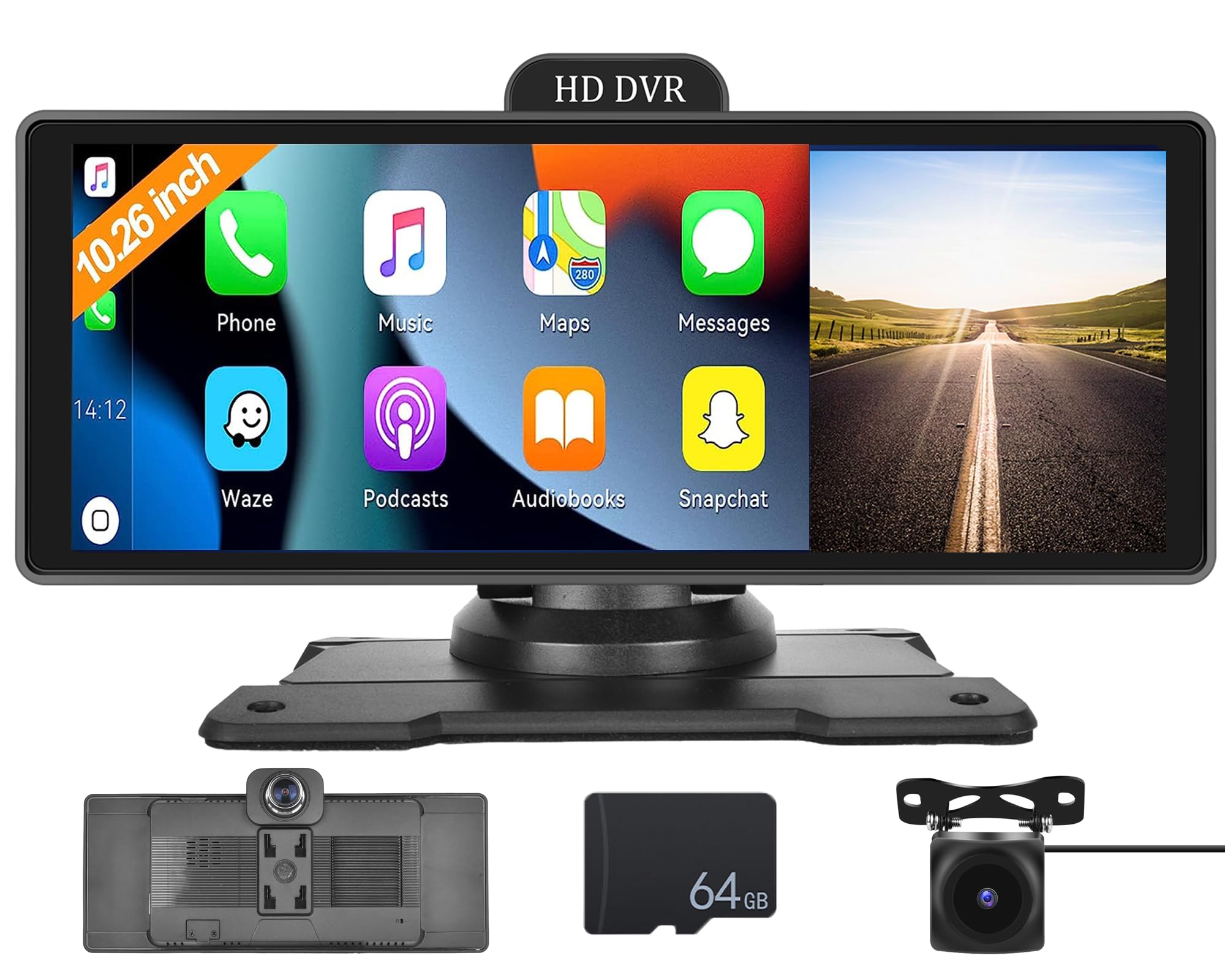 Draadloze Carplay en Android Auto Autoradio - 6,86 Inch IPS Touchscreen met Airplay, Mirror Link, Bluetooth, FM-zender, Commande Vocale, AUX, USB, TF - 7-32V
