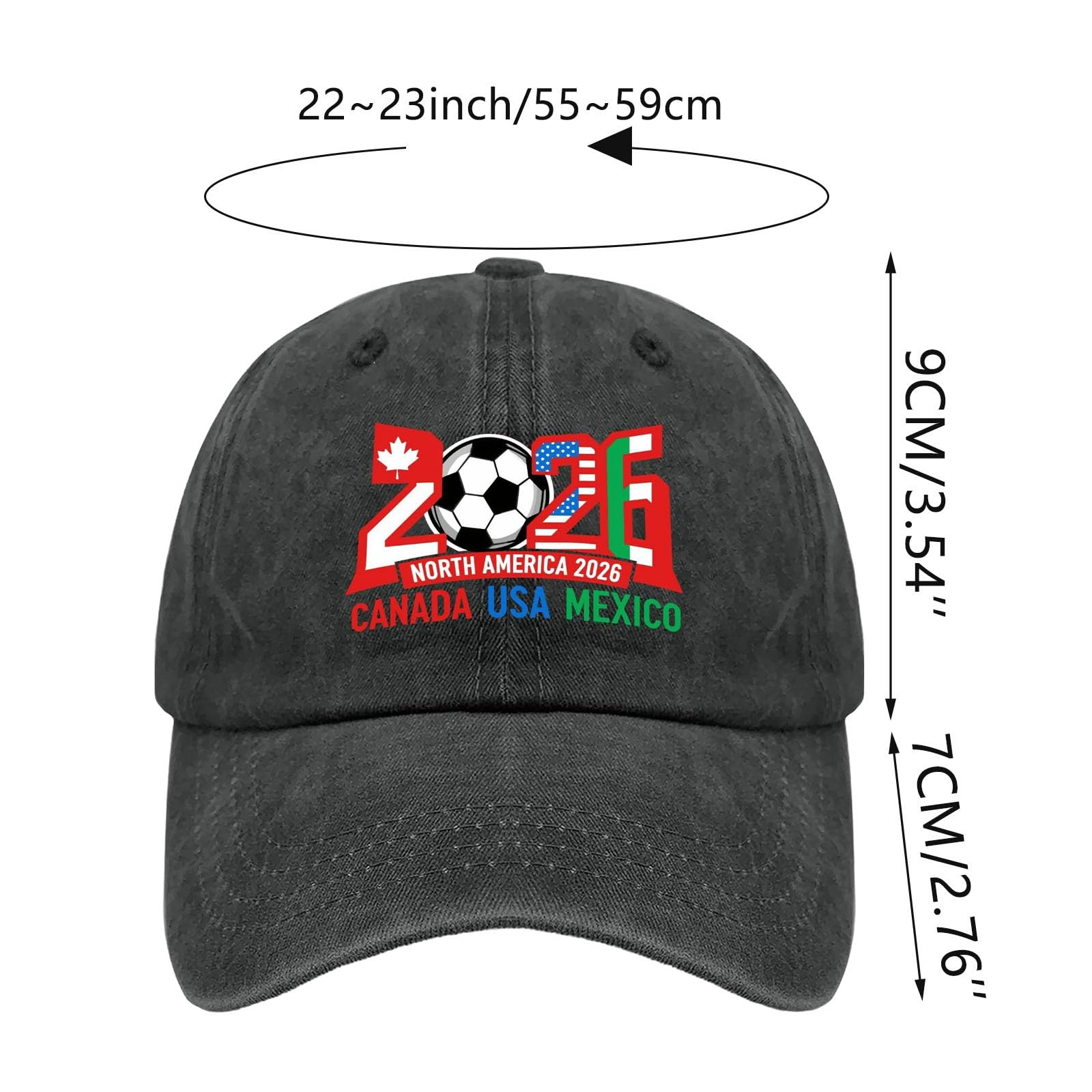 2026 Cup Hat, USA Canada Mexico World Cup Soccer Cap, Host Country Soccer Football Cap, Cotton Baseball Hat for Men Women — view 6