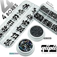 Vista 27 de 4 Boxes Emerald Green Rhinestones Glitters 24 Shapes K9 Glass Gems Stones Flatback Round Diamonds Crystals Nail Art Charms Supplies for Nails Faces