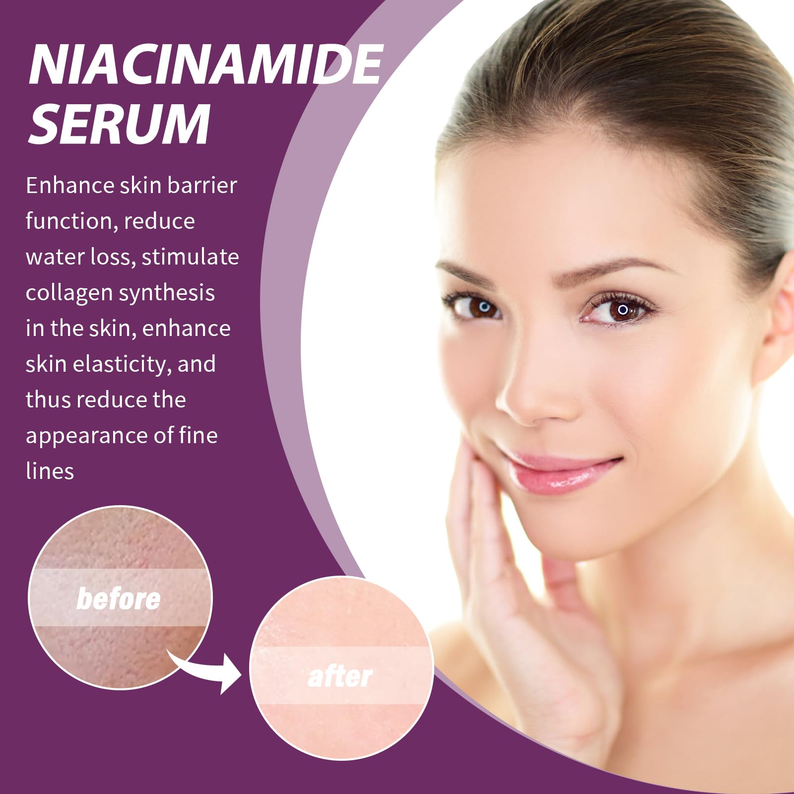 Niacynamid 20% serum do twarzy, rozjaśniające, poprawia elastyczność, nawilża, przeciwzmarszczkowe, wygładza cerę, wygładza drobne linie, zmniejsza pigmentację (12 szt.)