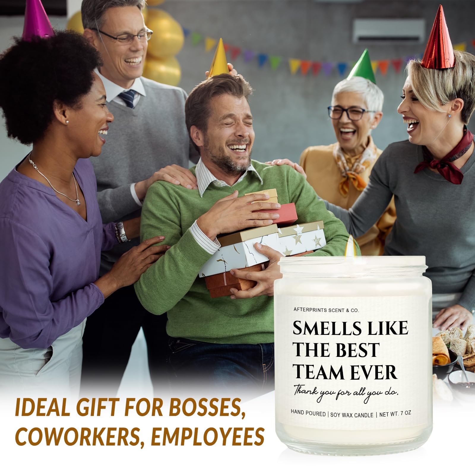 Afterprints Boss Gifts for Women Men, Best Team Ever Candle, Employee Appreciation Gifts, Team Appreciation, Christmas Farewell Gift for Coworker, Boss Lady, Staff, 7oz Lavender Scented Candles