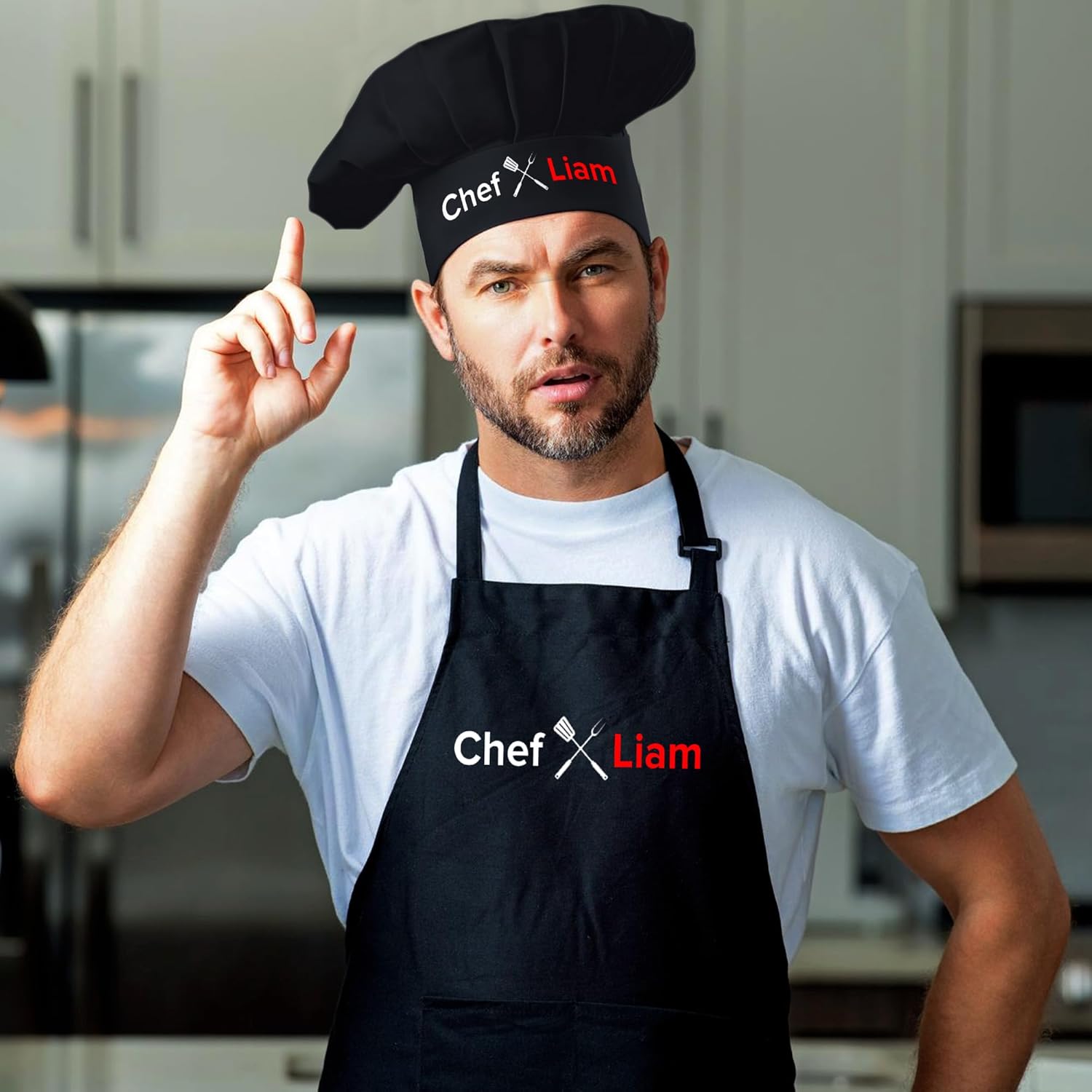 Personalized Grill Chef Hat with Custom Name, Adjustable BBQ Accessory for Father, Dad, Kitchen Cooking Chef Hat for Men - Image 4