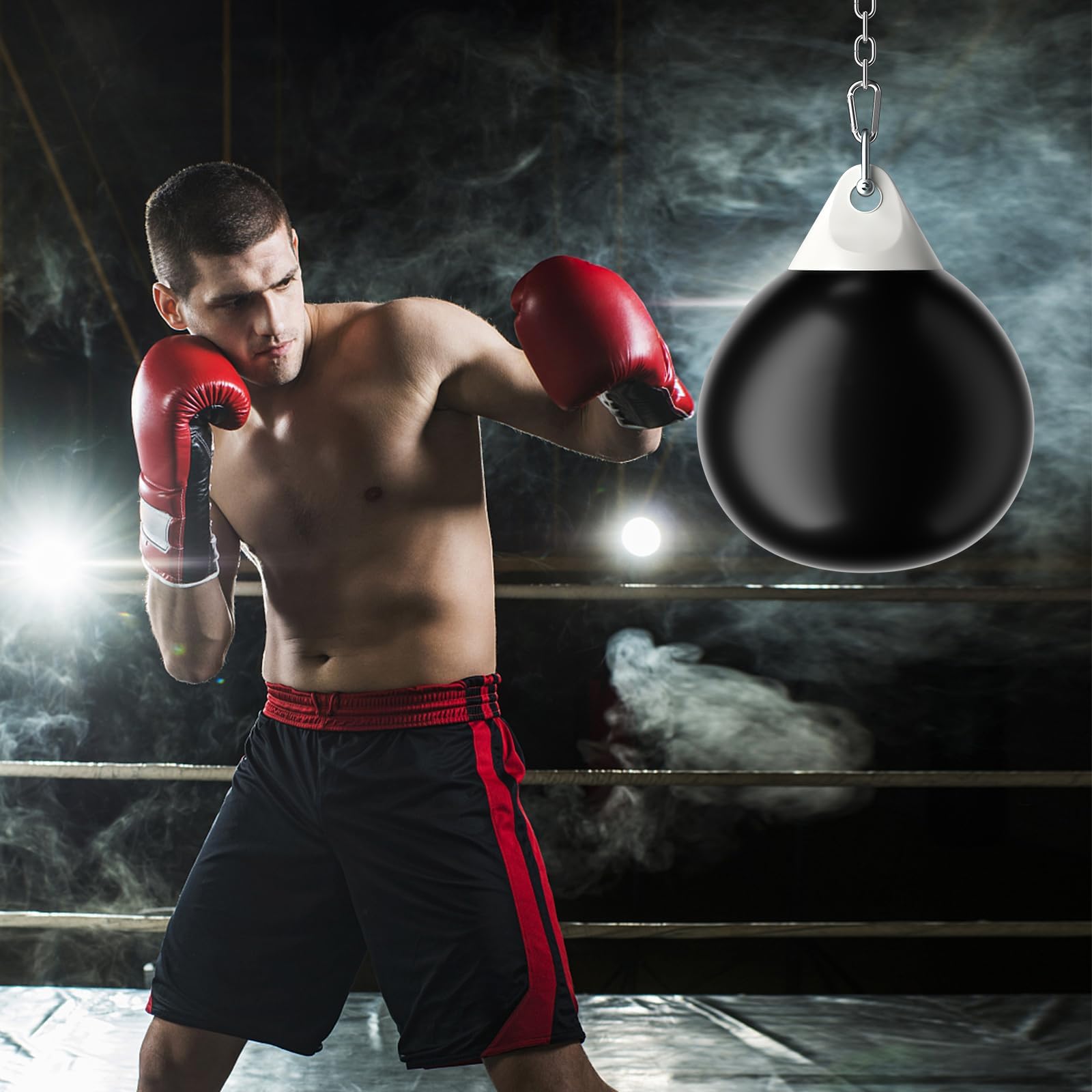 COSTWAY Ø45cm/55cm Wasserboxsack, 50 kg/80kg Boxing Punching Bag mit Verstellbarer Metallkette, Sicherheitsschnallen & Wasserschlauch, Punchingsack für Erwachsene & Kinder