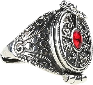 hokojix Antique Openable Gawu Box Rings Unique Jewelry Storage Container Fingers Rings Adjustable Opening Rings for Men Women