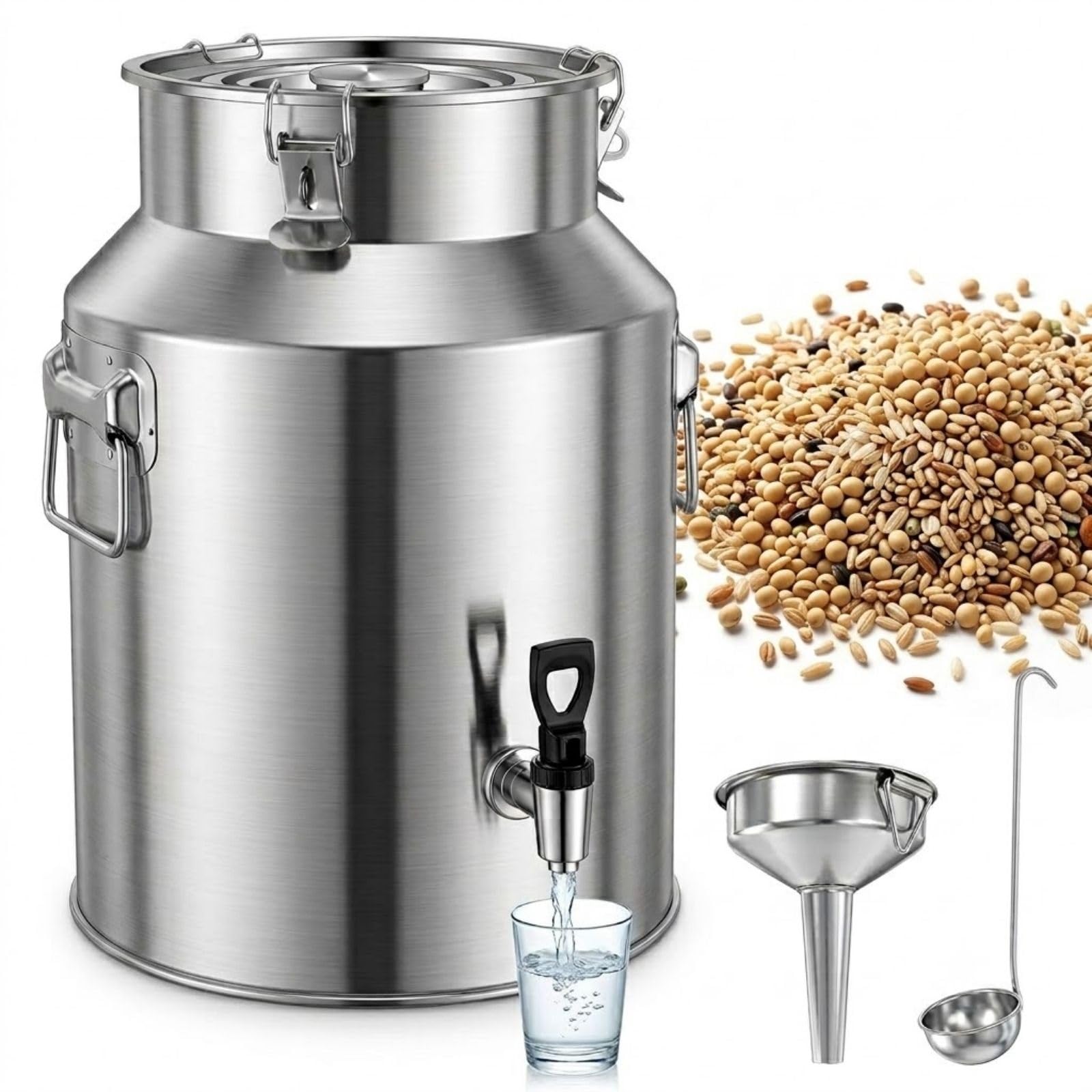 Bidón de acero inoxidable de 11L para conservación de aceite y café en cocina