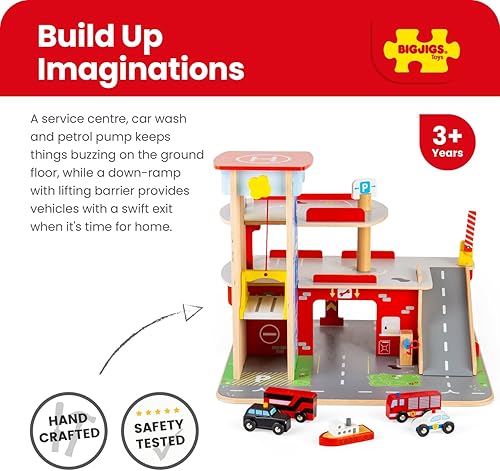 Miniatura 3 de Bigjigs Toys Juego de garaje de madera Park & Play
