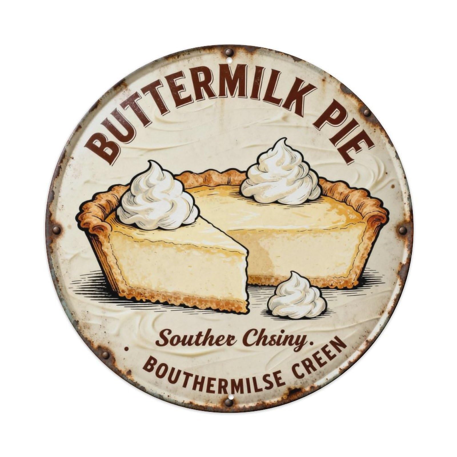 BUTTERMILK PIE Metal Tin Sign Plaque