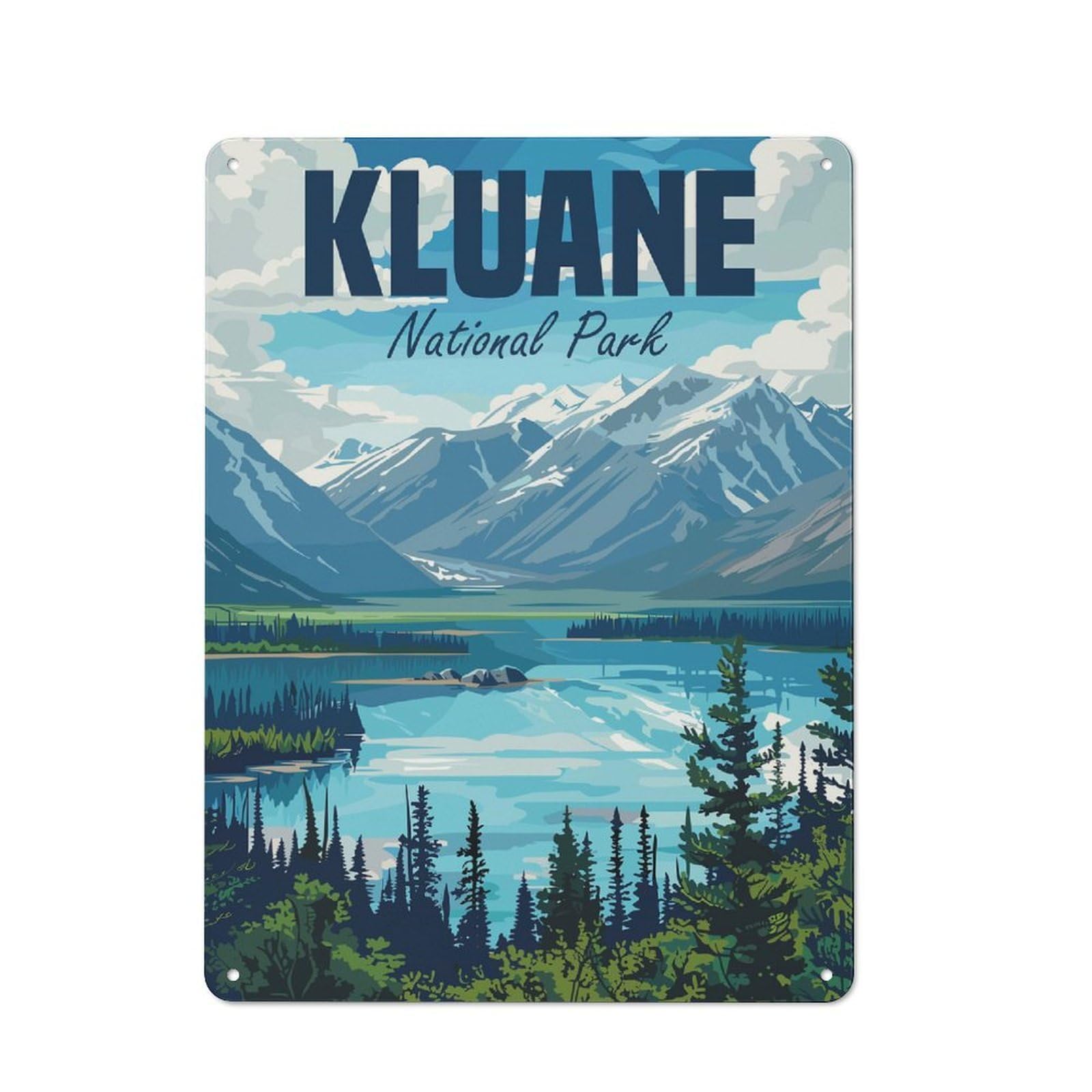 Junmoney Kluane National Park For Café Or Home Bar, Vintage Metal Wall Sign 40X30cm, A Christmas Gift For People Styling Café And Home Bar