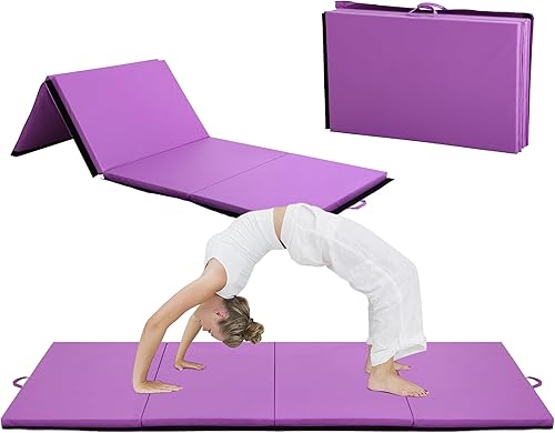 Miniatura 8 de BLKMTY Colchonetas de gimnasia de 4 x 10 x 2 pulgadas, tapete plegable para niños, tapete de estiramiento para yoga, tapete de ejercicio de cuero,