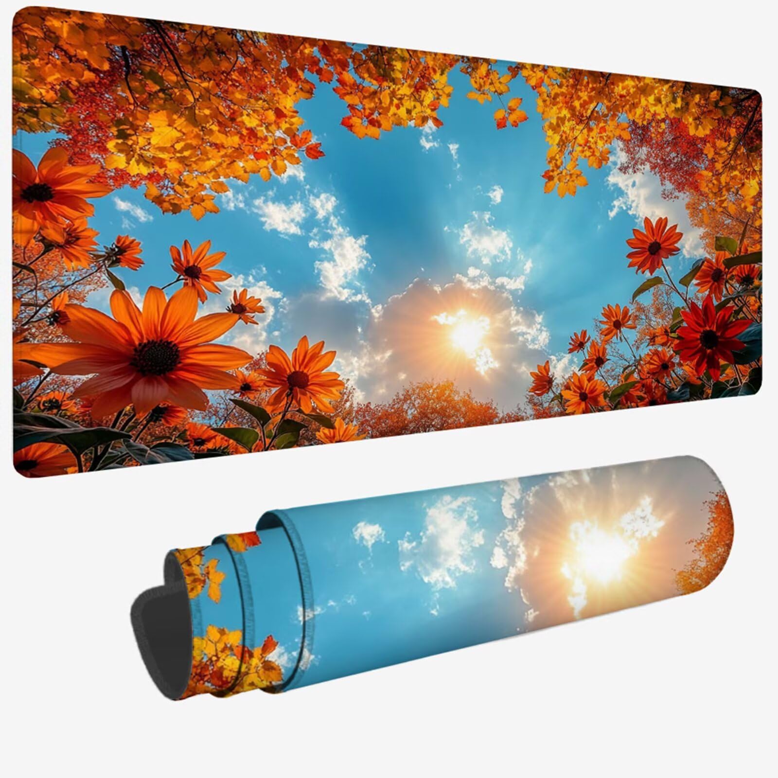 Podkładka pod mysz XXL 1500 x 800 x 3 MM, kolor pomarańczowy duża podkładka pod mysz z wodoodporną i antypoślizgową fabrycznie pod ręką zszyte krawędzie, poprawia precyzję i szybkość dla gracza W-8